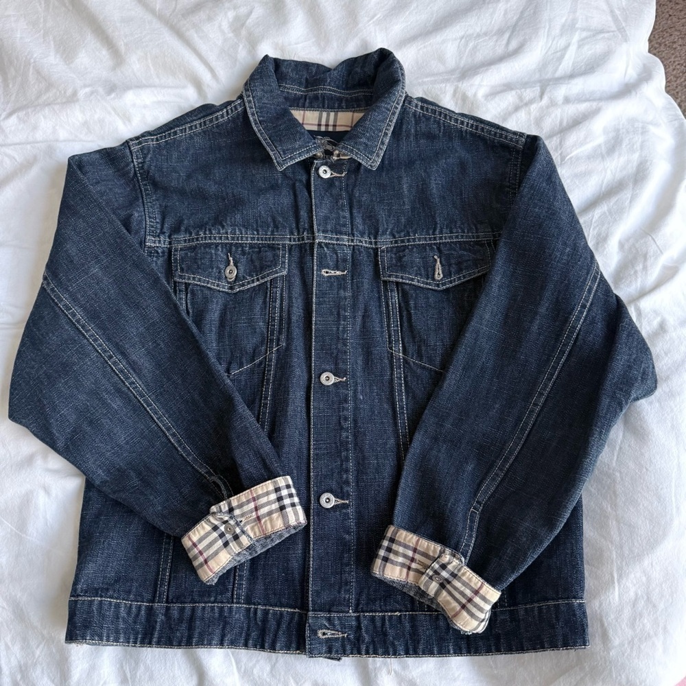 Burberry kid Vest denim jean Jacket 12T blue (one button missing) - Picture 1 of 7